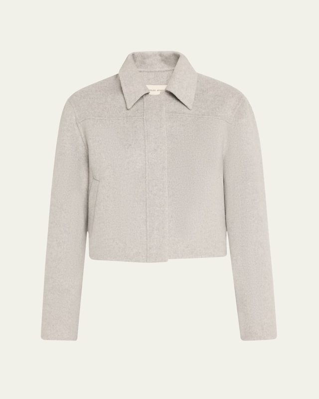 Zhanna Wool-Cashmere Crop Boxy Coat